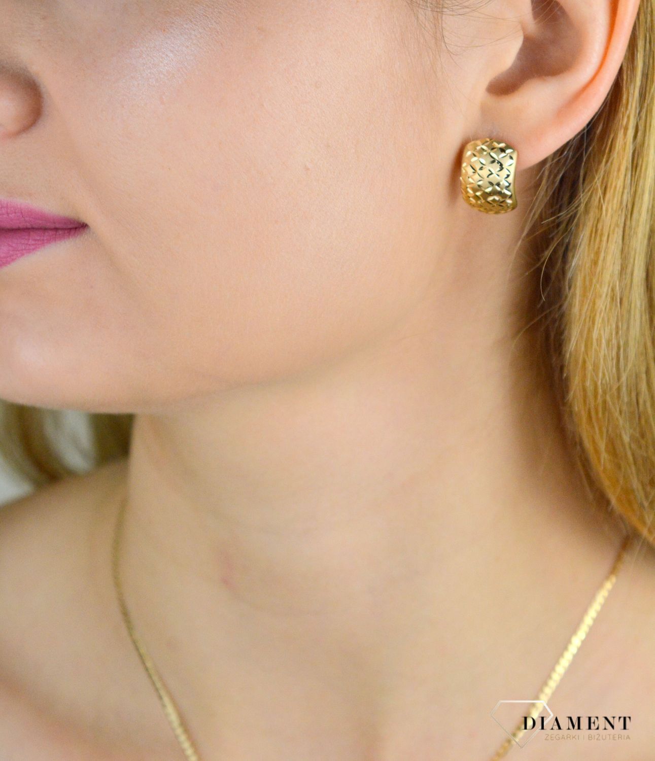 Złote kolczyki damskie 375 eleganckie angielskie KL 561 375.jpg